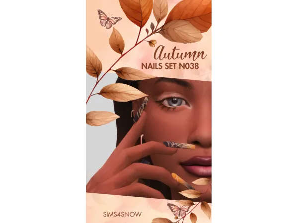Mix Autumn Nails Set N038 by Sims4Snow - The Sims 4 Custom Content