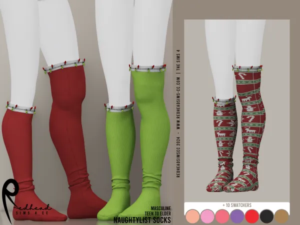 Alpha AM NAUGHTYLIST SOCKS - The Sims 4 Custom Content
