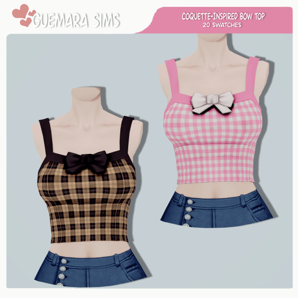 Maxis Match Coquette Inspired Bow Top by simsfinds - The Sims 4 Custom Content