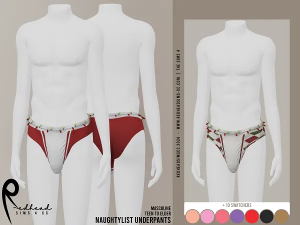 Alpha AM NAUGHTYLIST UNDERPANTS - The Sims 4 Custom Content