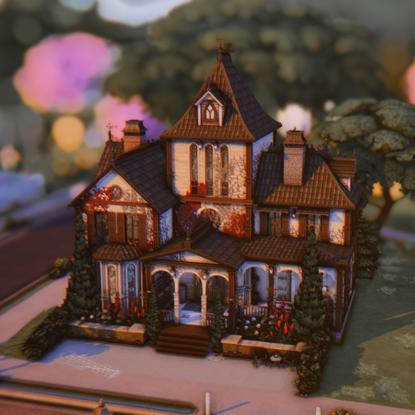 Maxis Match Goth Manor Ophelia Villa by simsfinds - The Sims 4 Custom Content