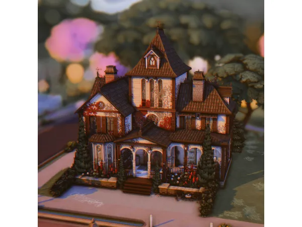 Maxis Match Goth Manor Ophelia Villa by lollisimsi - The Sims 4 Custom Content