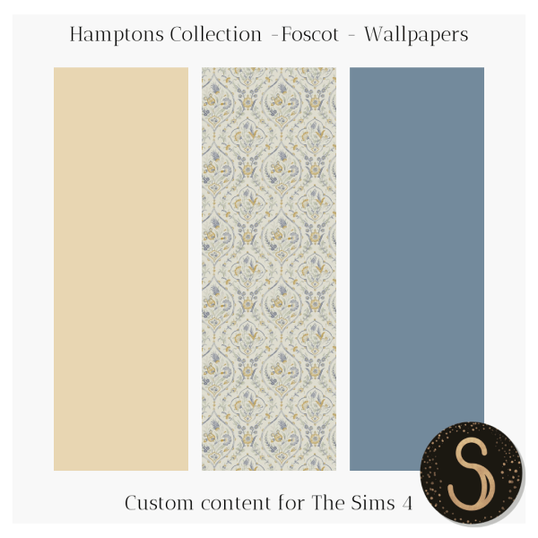 Mix Hamptons 2024 Foscot Wallpapers by simsfinds - The Sims 4 Custom Content