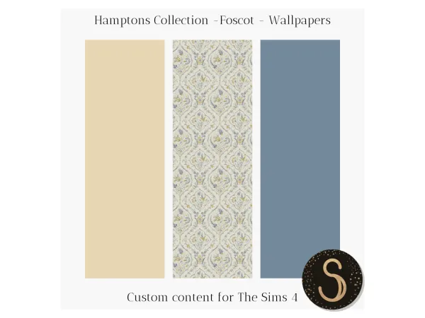 Mix Hamptons 2024 Foscot Wallpapers by Sims4Luxury - The Sims 4 Custom Content