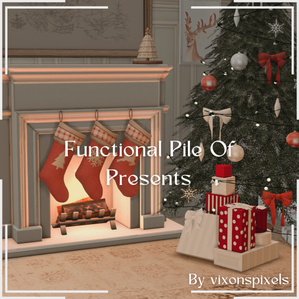 Maxis Match Functional Pile Of Presents by simsfinds - The Sims 4 Custom Content