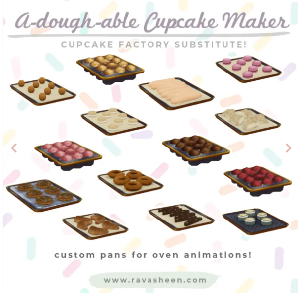 Mix A Dough Able Cupcake Maker by simsfinds - The Sims 4 Custom Content