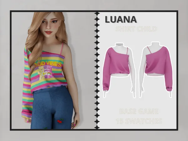 Alpha Luana Shirt Child - The Sims 4 Custom Content