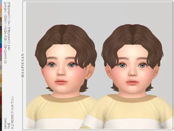 Maxis Match Time Hair for Infant by magpiesan - The Sims 4 custom content