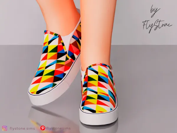 Mix Child Sneakers With Geometric Patterns by thesimsresource - The Sims 4 Custom Content