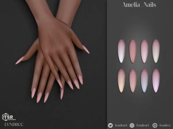 Mix Amelia Nails by lvndrcc - The Sims 4 Custom Content