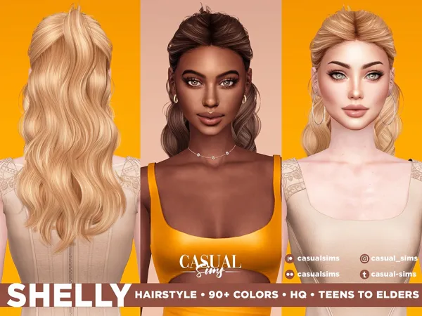 Alpha Shelly Hairstyle No Bangs - The Sims 4 Custom Content