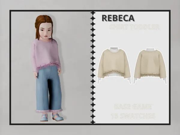 Alpha Rebeca Shirt Toddler by clarity-sims - The Sims 4 Custom Content