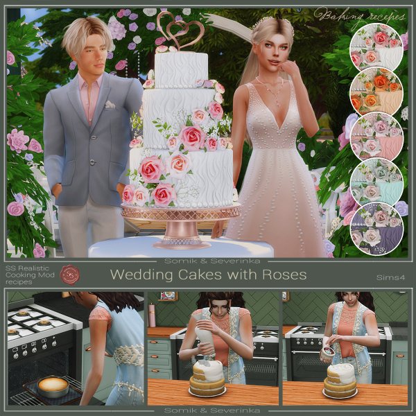 Mix Wedding Cakes with Roses by simsfinds - The Sims 4 Custom Content
