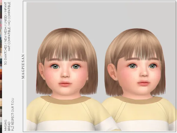 Alpha Bread Hair for Infant by thesimsresource - The Sims 4 custom content