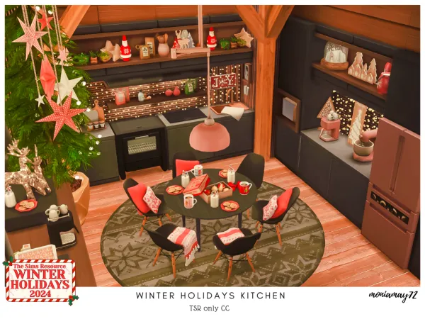 Alpha Winter Holiday Kitchen - The Sims 4 Custom Content