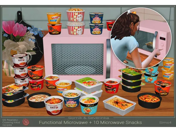 Alpha Fast food for the microwave by simsfinds - The Sims 4 Custom Content