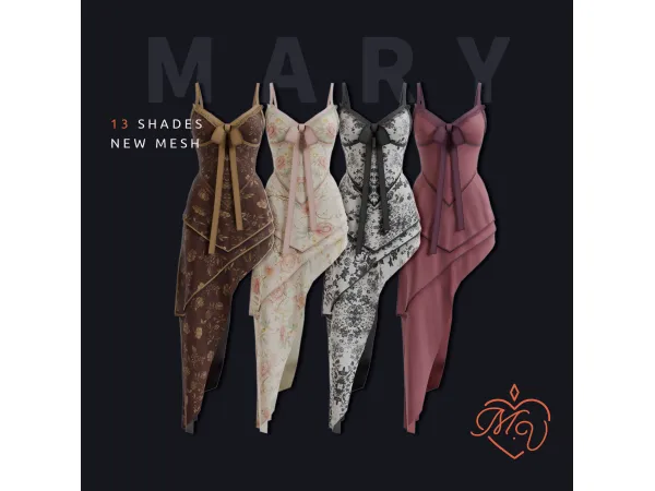 Maxis Match Mary Dress by Miss.Valentine - The Sims 4 custom content