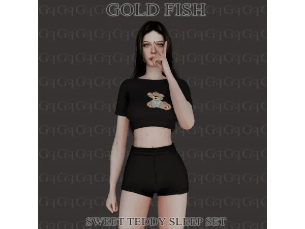 Mix GoldFish Sweet Teddy Sleep Set - The Sims 4 Custom Content