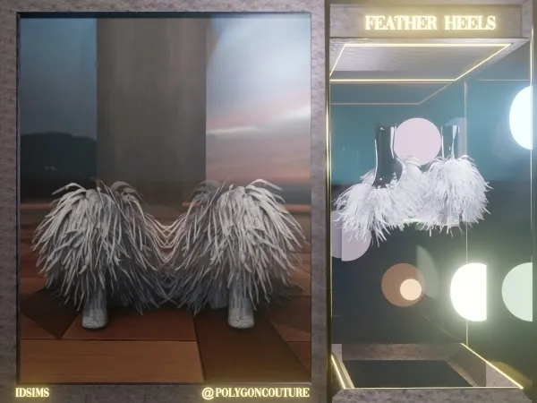 Mix Feather Heels by polygoncouture - The Sims 4 Custom Content