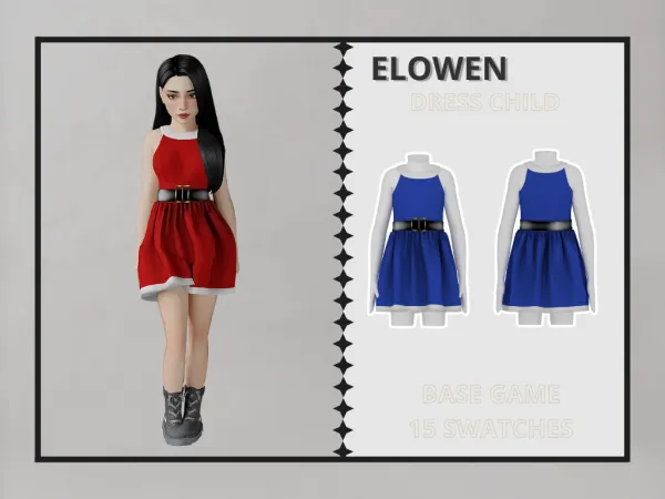 Alpha Elowen Dress Child - The Sims 4 Custom Content
