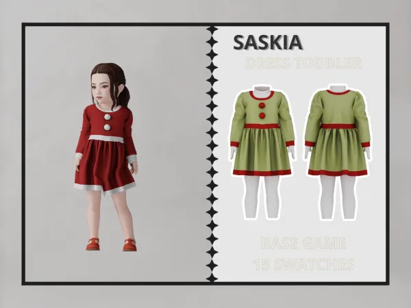 Alpha Saskia Dress Toddler - The Sims 4 Custom Content