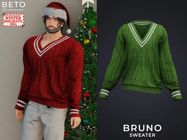 Alpha Bruno (Sweater) by Beto_ae0 - The Sims 4 Custom Content