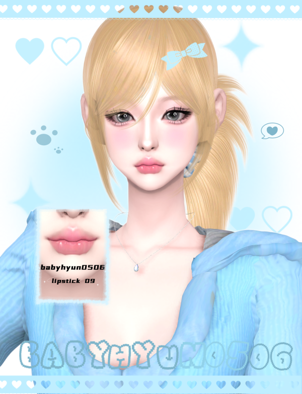 Mix babyhyun0506 lipstick 09 by simsfinds - The Sims 4 Custom Content