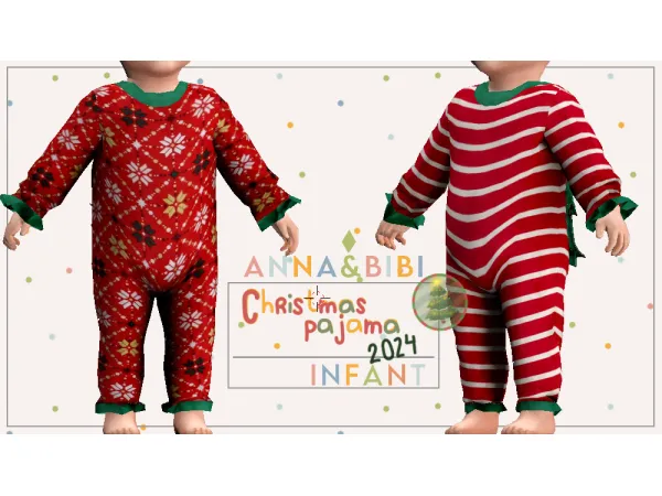 Maxis Match Christmas pajama_v1_2024 [Anna_Bibi] - The Sims 4 Custom Content