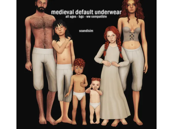 Maxis Match Medieval Default Underwear Collection by scandisim - The Sims 4 Custom Content