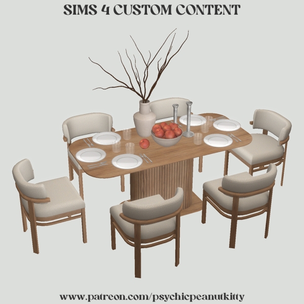Mix December Dining Room by psychicpeanutkitty - The Sims 4 Custom Content