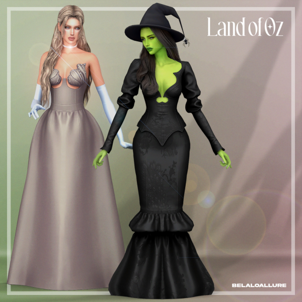 Mix Glinda and Elphaba Dresses by simsfinds - The Sims 4 Custom Content