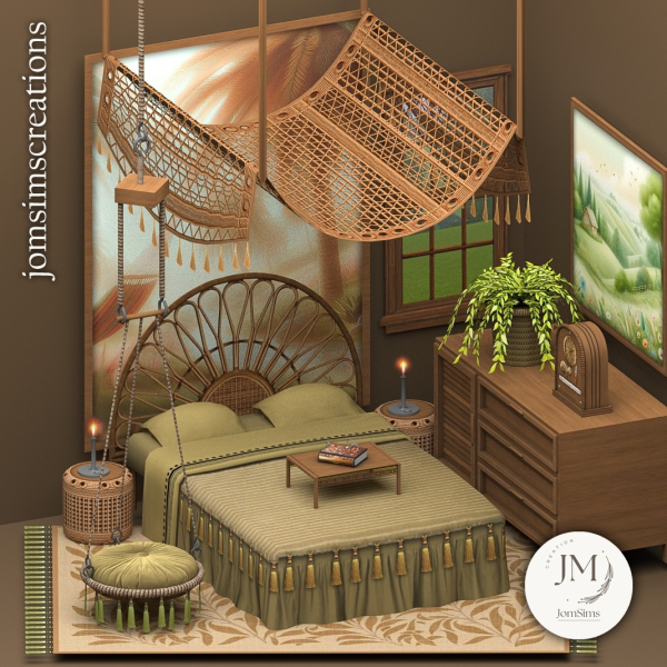 Mix Bahia bedroom set by jomsims - The Sims 4 Custom Content