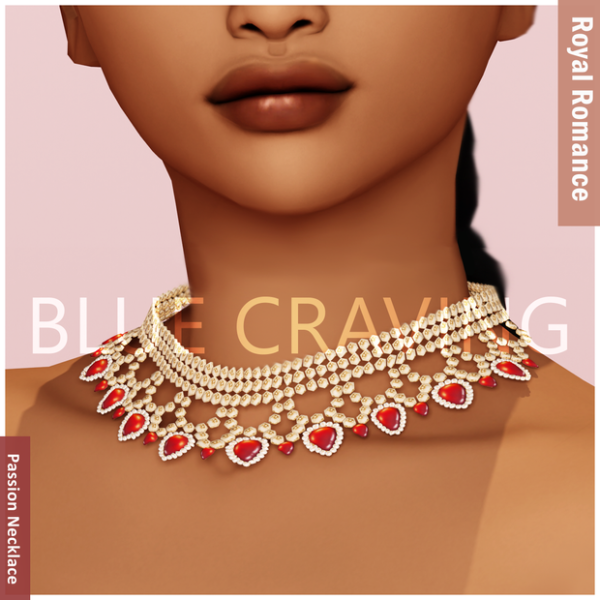 Maxis Match Blue Craving Royal Passion Necklace by bluecraving - The Sims 4 Custom Content