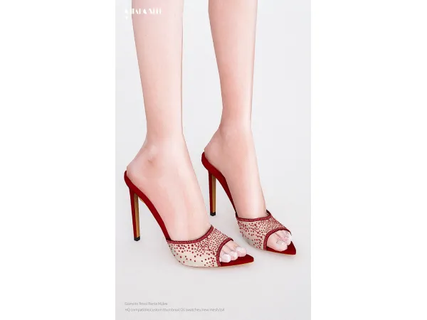 Mix Gianvito Rossi Rania Mules by Charonlee - The Sims 4 Custom Content