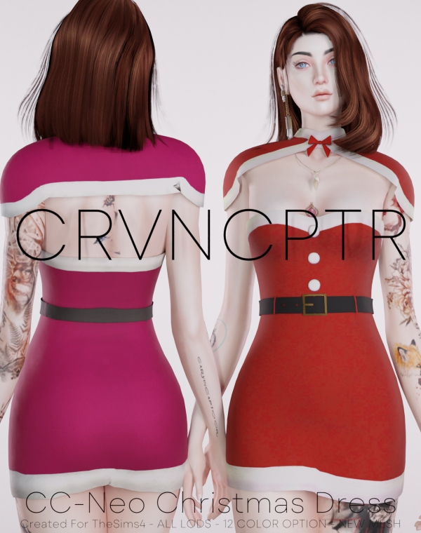 Alpha Neo Christmas Dress by carvin_captoor - The Sims 4 Custom Content