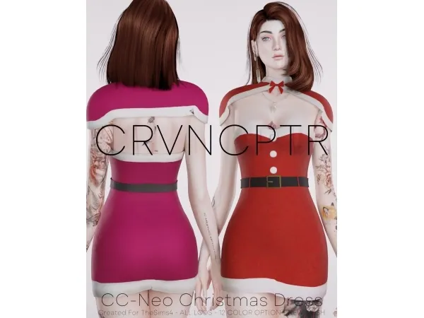 Alpha Neo Christmas Dress - The Sims 4 Custom Content