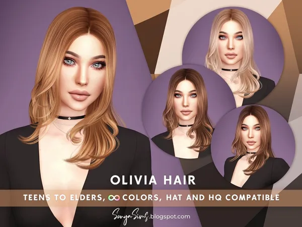 Alpha Olivia Hair by sonyasims - The Sims 4 Custom Content