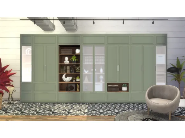 Mix [ARTVITALEX] GALVESTON MODULAR STORAGE CABINETS by modcollective - The Sims 4 Custom Content