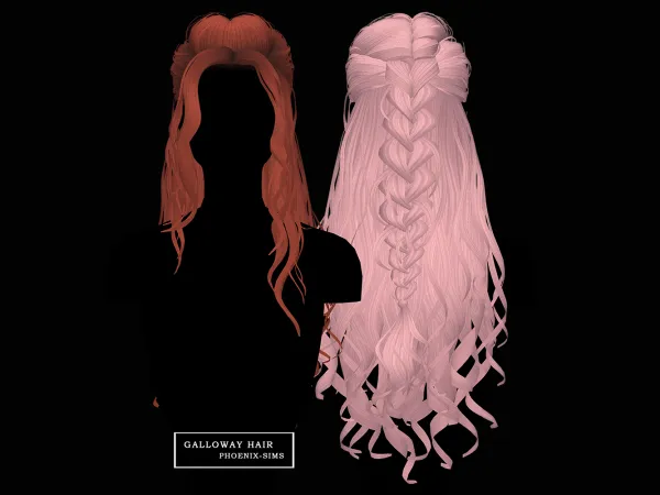 Alpha Galloway Hair by phoenixsims4 - The Sims 4 Custom Content