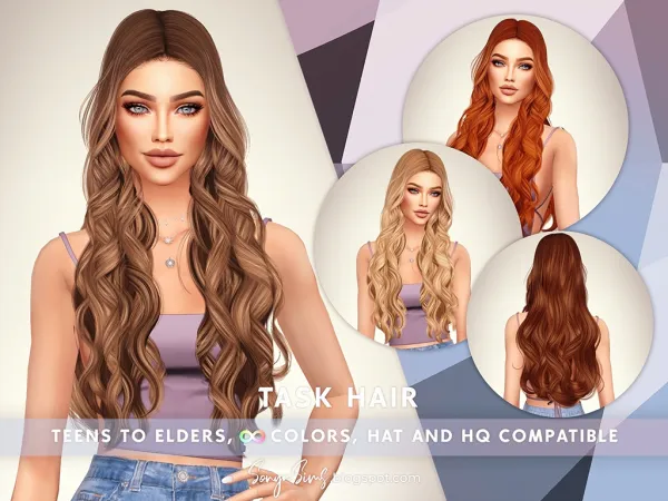 Alpha Task Hair - The Sims 4 Custom Content