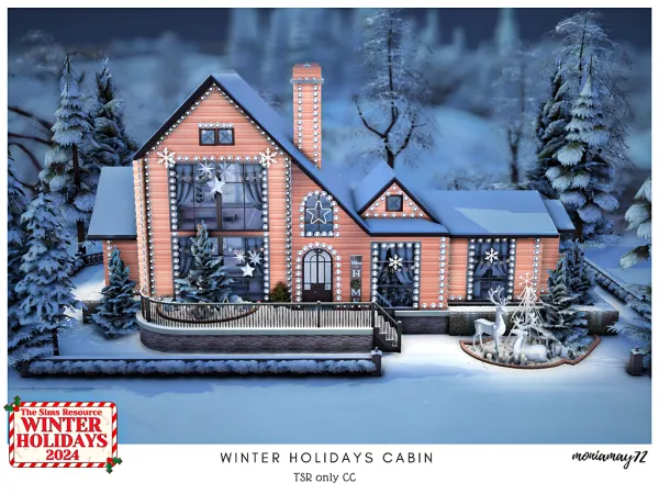 Mix Winter Christmas Holidays Cabin by moniamay72 - The Sims 4 Custom Content