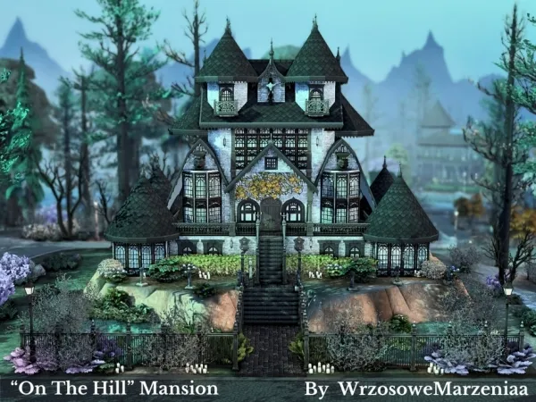 Maxis Match On The Hill Mansion by wrzosowemarzenia - The Sims 4 Custom Content