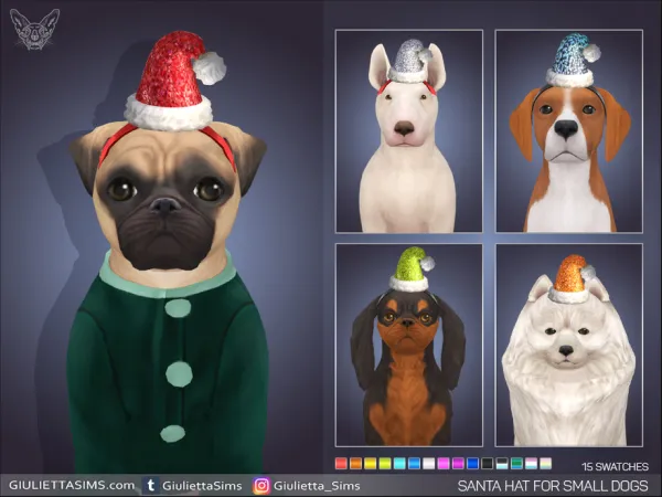 Mix Santa Hat Headband For Small Dogs by members - The Sims 4 Custom Content