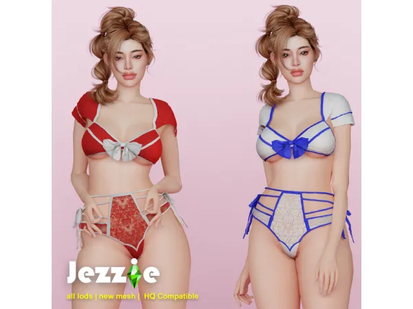 Mix JezzieTs4 Maria Linggerie - The Sims 4 Custom Content
