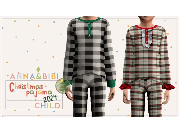 Maxis Match Christmas pajama_v1_2024 CHILD AnnaBibi - The Sims 4 Custom Content