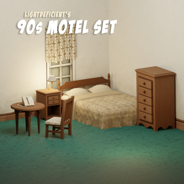 Maxis Match 90s Motel Set by simsfinds - The Sims 4 Custom Content