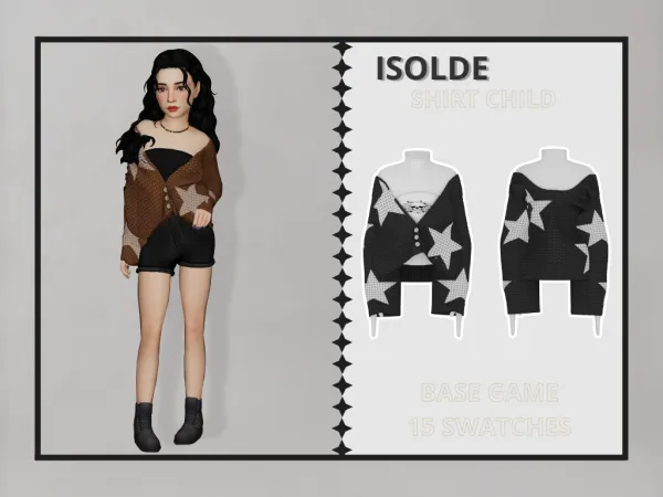 Alpha Isolde Shirt Child by clarity-sims - The Sims 4 Custom Content