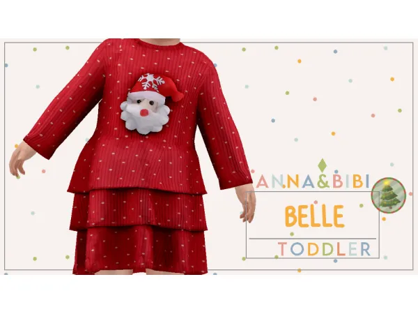 Maxis Match Belle_Christmas 2024 TODDLER [Anna_Bibi] - The Sims 4 Custom Content