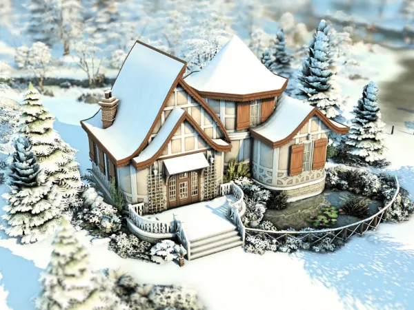 Maxis Match Snowy Joy Home - The Sims 4 Custom Content