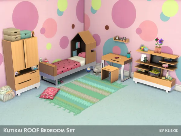 Maxis Match ROOF Kids Bedroom Set by Kliekie - The Sims 4 Custom Content